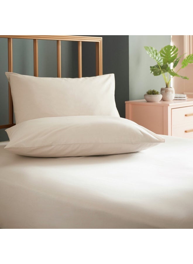 طقم أغطية وسائد فاخرة مريحة باللون الأبيض العاجي (قطعتان) - 50 × 70 سم - Image 2